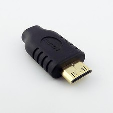 Micro HDMI 1.4 Female Jack to Mini HDMI Male Plug Converter 1080P Gold Adapter