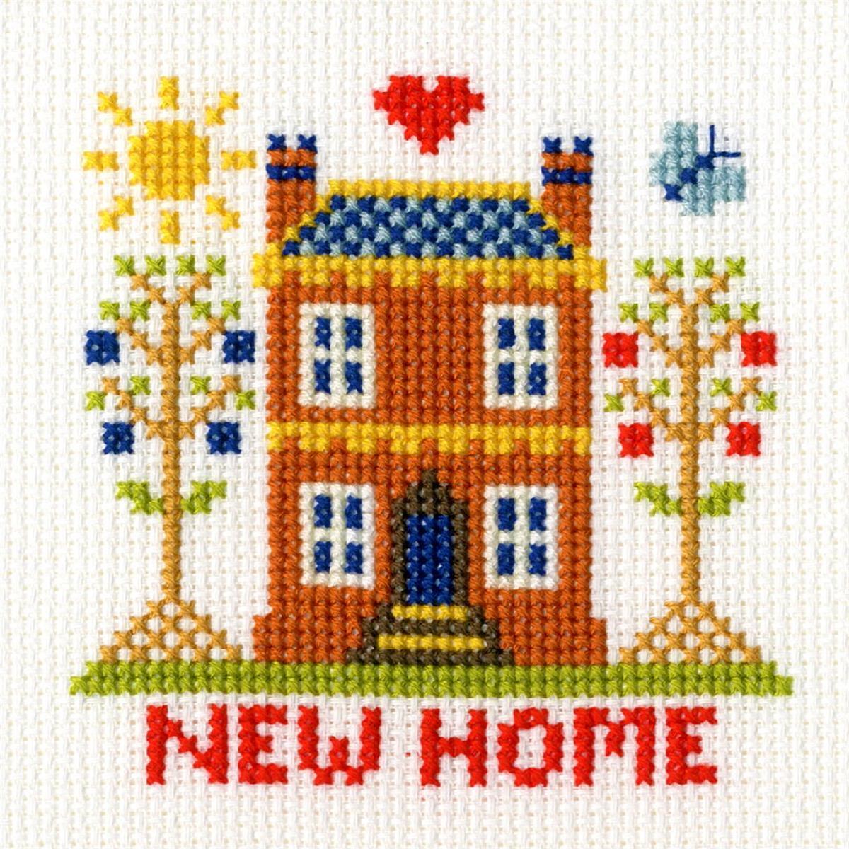 Bothy Threads greating card counted cross stitch Kit ""New Home Card"", 10x10cm, X