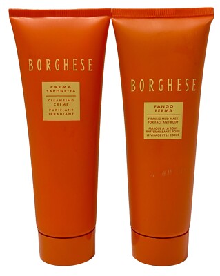 Borghese Firming Mud Mask For Face And Body & Cleansing Crème 2.5 Oz Each