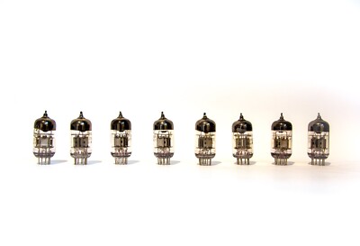 8x 6N2P-EV ~ 12AX7, ECC83 Double Triode Tube SILVER ANODE 1960-80's. NEW.
