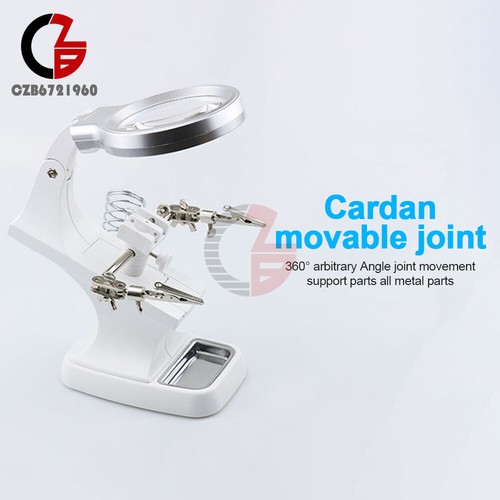 360°LED Desk Lamp Magnifying Magnifier Glass With Light Stand Clamp For Repair - Picture 4 of 19