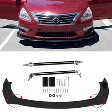 Front Bumper Lip Splitter Spoiler Body Kit + Strut Rods for Nissan011
