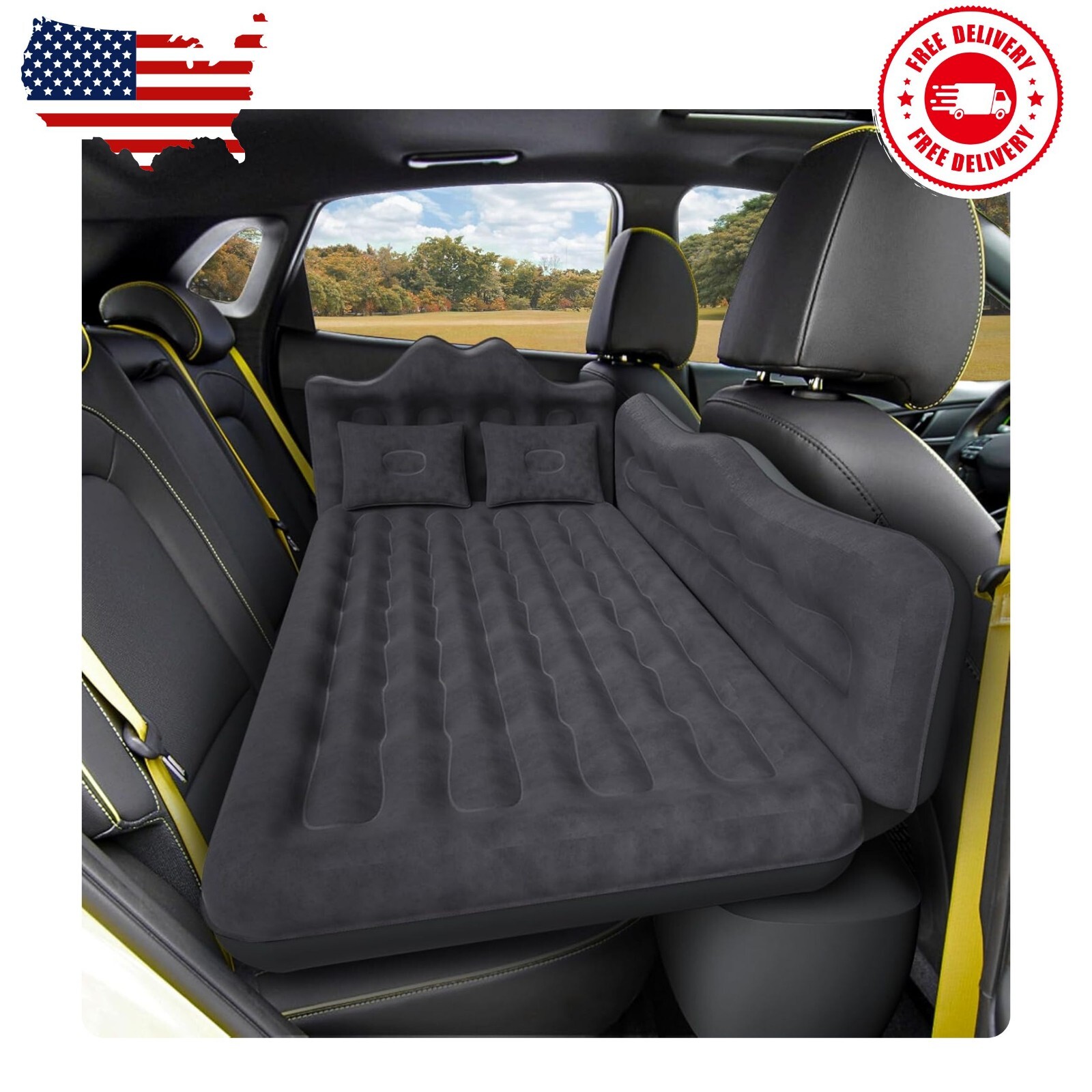 Back Seat Car Air Mattress: Inflatable SUV Car Camping Bed for Truck Van, Thicke