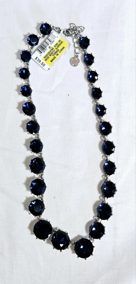 Collar Charter Club Piedra Azul Montana Tono Plateado J10-3030 Foto 4 de 4