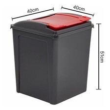 50L Recycle Bin Home Kitchen Dustbin Garden Rubbish Waste Pet Feed Storage - UK