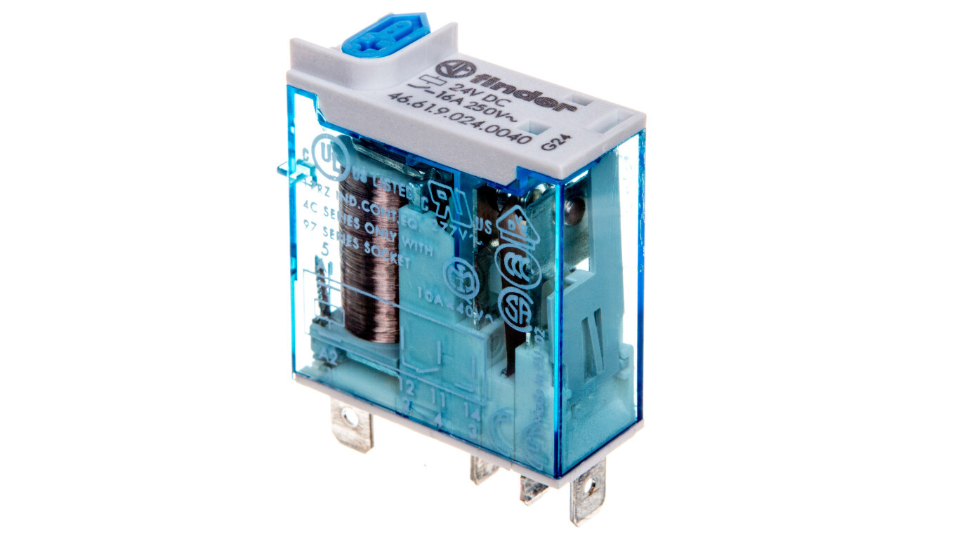 Miniature relay 1P 24V DC 16A AgNi F46-61-9-024-0040 46.61.9.024.0040 /T2UK