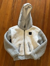 Under Armour Kids Fleece Sherpa Lined Hooded Jacket Sz YXS Loose Full Zip