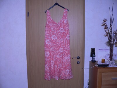 Damen-Sommerkleid-Trägerkleid-Gr.42-bpc selection-lachsfarbig-florales Muster