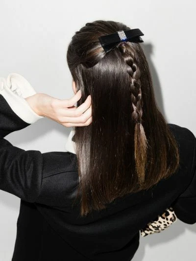 Logo Embellished Hair Clip in Black - Gucci