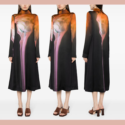 NWD $540 Stine Goya [ Medium ] Mille Abstract Midi Dress Roses on Fire J1324