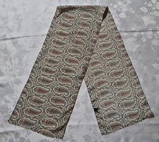 GENTS SCARF VINTAGE AUTHENTIC NATUR PUR PAISLEY ART BLUE GRAY SILK LONG MEN'S