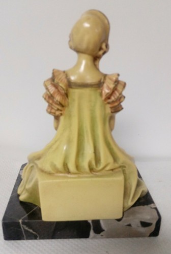 1926 J B Hirsch 6 1/2in Bookends Lady in Waiting Ivorine Face Chest Marble Base - Picture 10 of 12