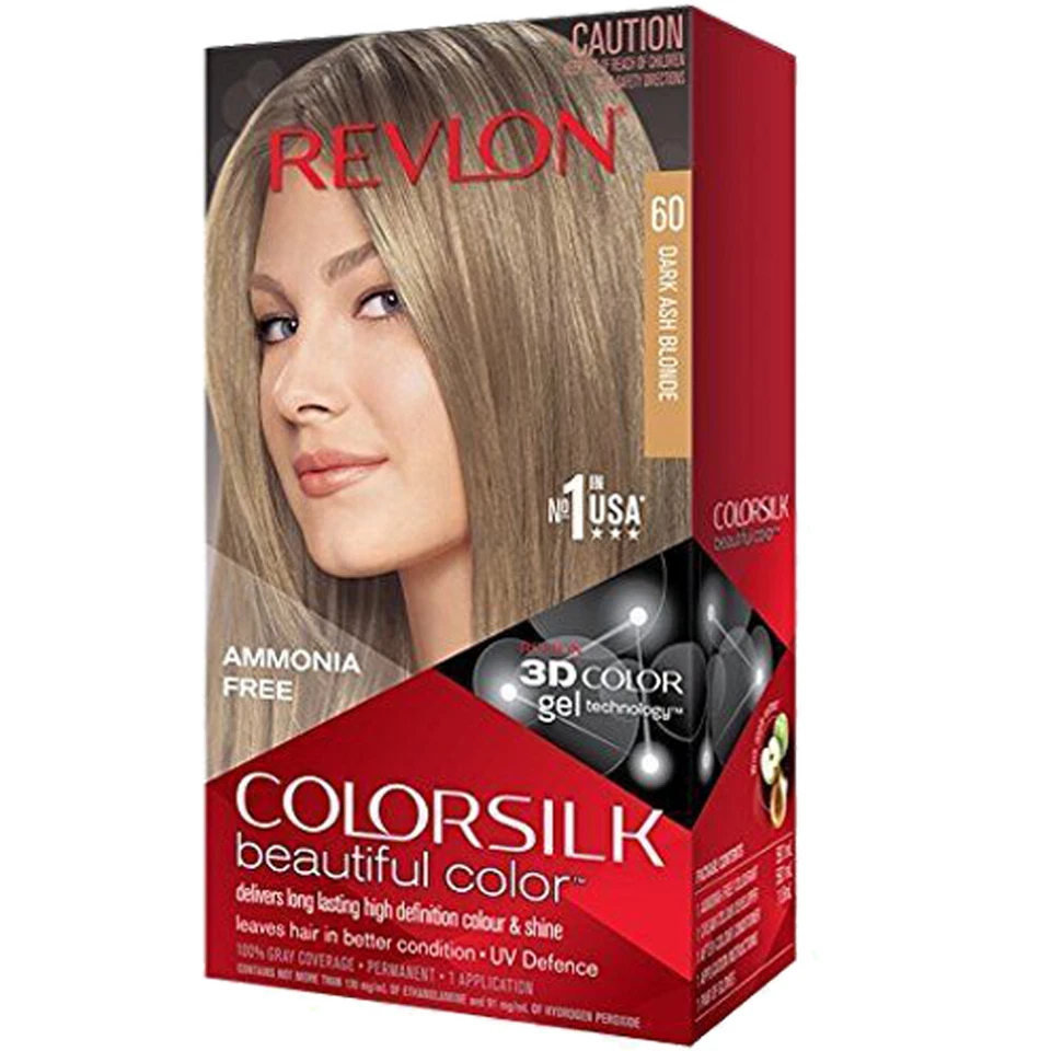 Pack of (24) New Revlon ColorSilk Permanent Color, Dark Ash Blonde 60 - Image 2 of 2