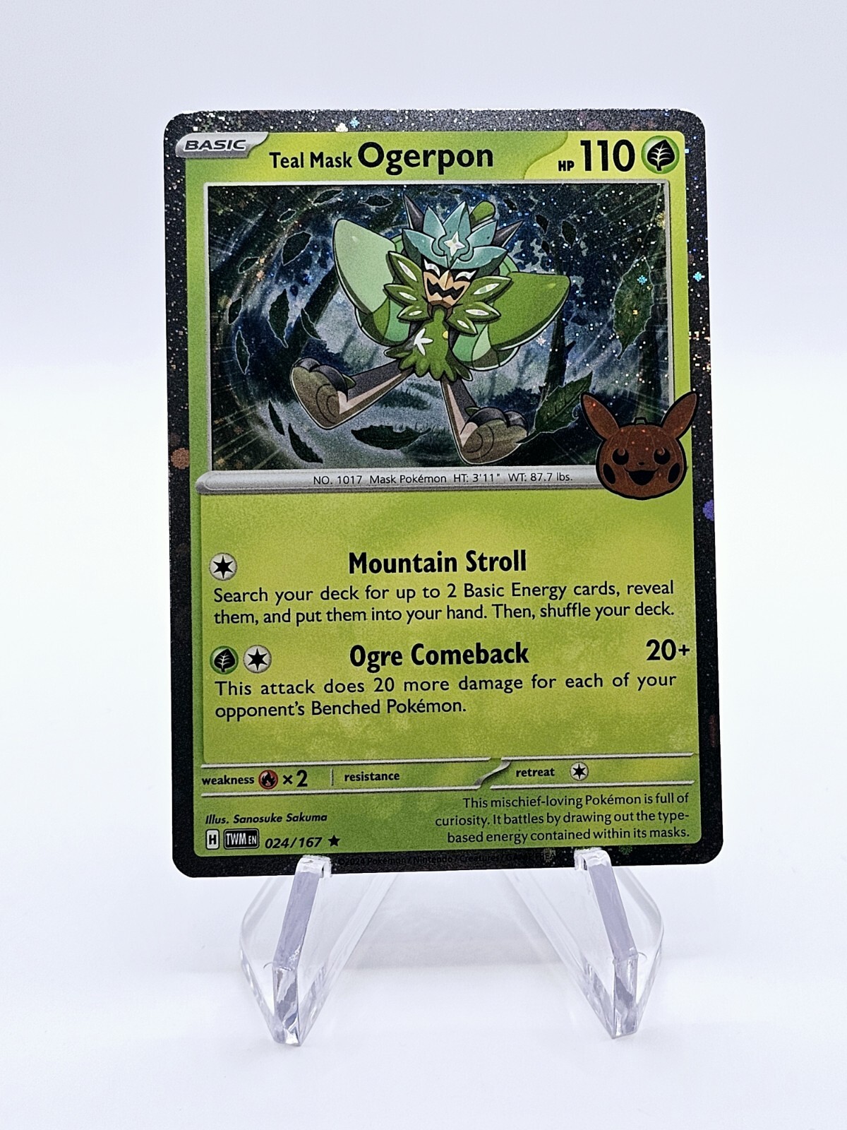 Pokémon TCG Halloween Trick Or Trade Cosmos Holo Teal Mask Ogerpon 24/167