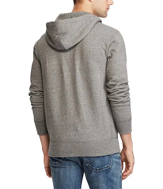 Polo ralph lauren classic solid fleece hoodie jacket hotsell