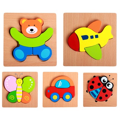 wooden animals primary chunky jigsaw puzzles easy grasp