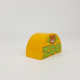 Duplo Lego 6136 Zoo Tiger Sign Rounded Brick Block Replacement Piece Part Yellow