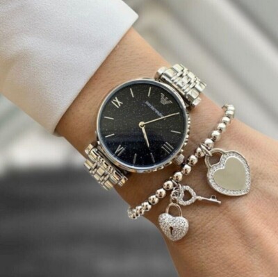 Emporio Armani AR11091 Women's Watch - Silver/Dark Blue for sale