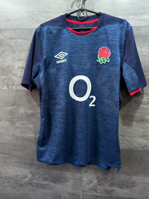 MEN'S UMBRO RUGBY UNION ENGLAND 2020/2021 AWAY BLUE SHIRT JERSEY SIZE L 