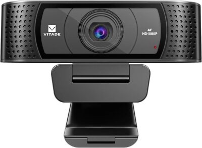 Vitade HD 1080P Webcam mit Mikrofon, Sichtschutz, Plug & Play für PC/Mac