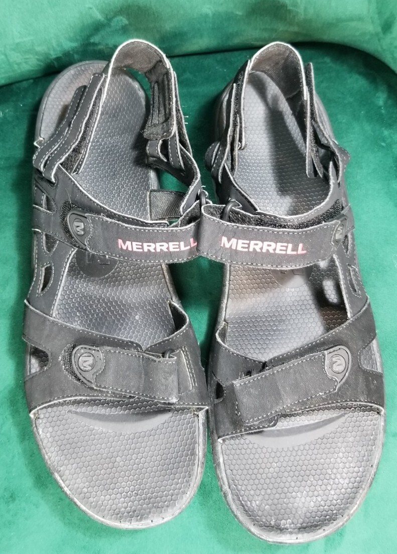 Merrell Mens Sandals 13 Black Aurora Red Performance Hiking Gorpcore‎ Ourdoors Merrell Black Aurora Red Slip On Sandals Black Color Men main image 4