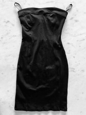David Lerner Little Black Stretch Tube Bodycon Club Mini Dress with Open Back XS