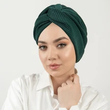 Women Cap Pleated Turban Hair Loss Chemo Cancer Hat Hijab Muslim Wrap Cover