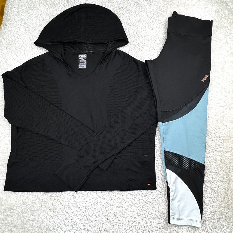victoria-secret-vs ultimate mesh seamless capri hoodie