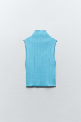 esutoreja Sleeveless knit set tops ニット Cinched Waist Sleeveless Knit Top