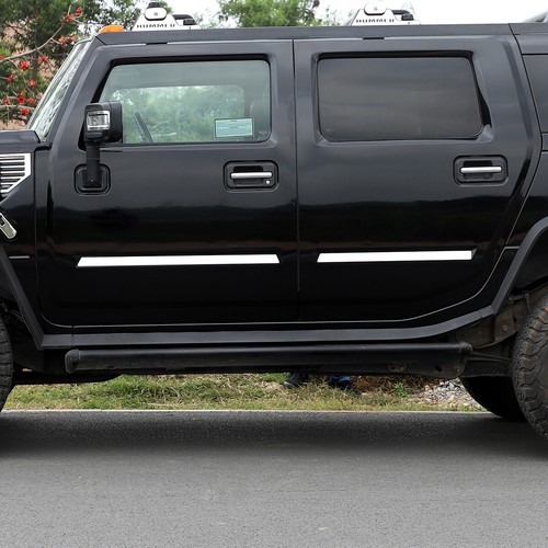 For 2003-2009 Hummer H2 Cladding Accent Body Side Molding Trim Insert Chrome 4Pc - Picture 4 of 10