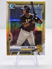 2021 Bowman Chrome Ismael Mena 1st Gold Refractor Padres
