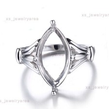 Marquise 16x9mm Fashion Unique Solitaire Ring Semi Mounts Sterling Silver 925