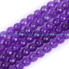 Purple Jade Gemstone Faceted Round Loose Beads 15" 4mm 6mm 8mm 10mm 12mm
