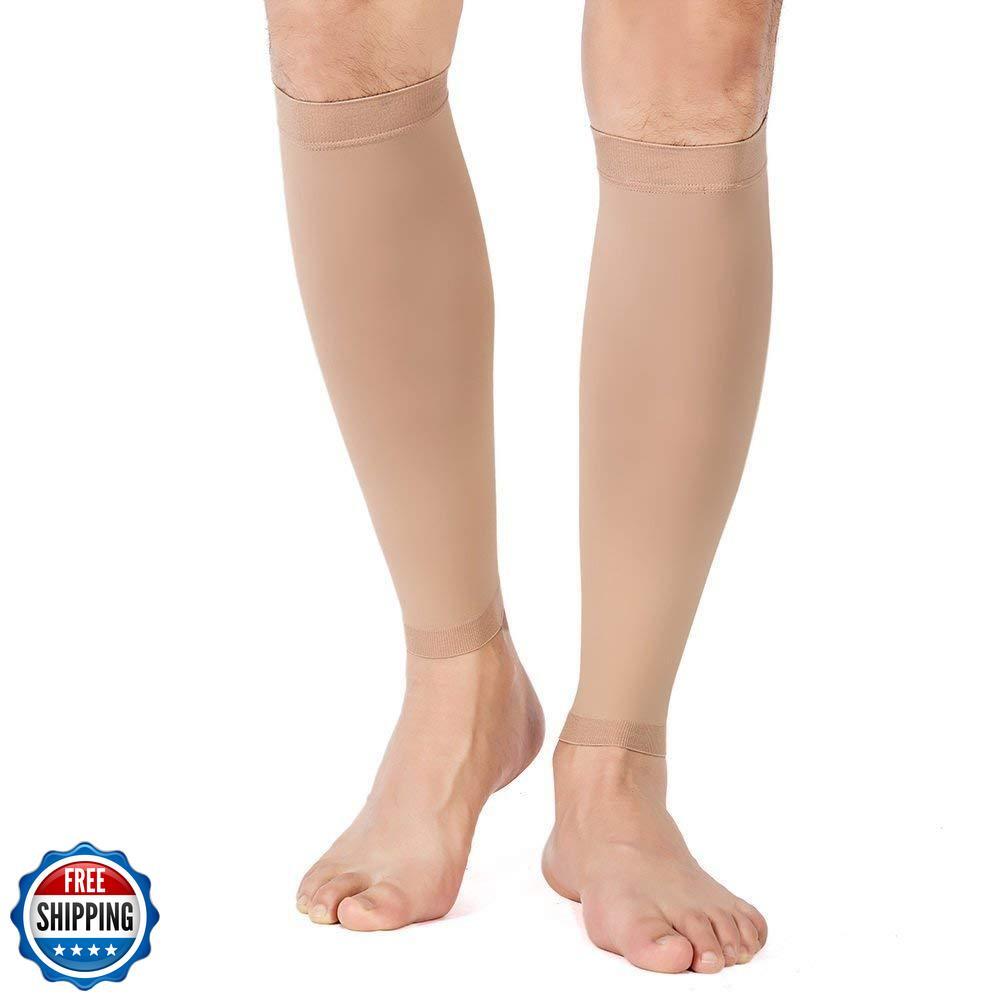TOFLY Calf Compression Sleeves for Men & Women - 1 Pair Footless Support Wear