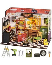 Robotime DIY Garage Werkstatt Miniatur Puppenhaus Bausatz Mini Holzhaus Zimmer