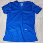 Cherokee Workwear Revolution Scrubs Top Womens Small Blue Medical Doctor Nurse