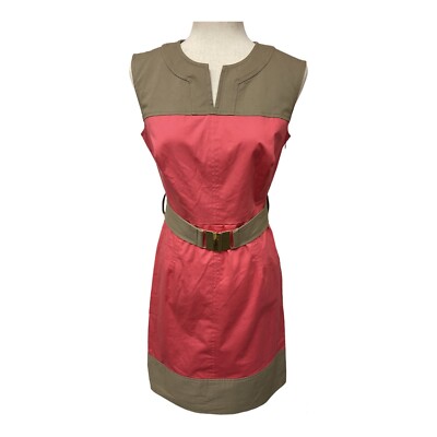 Milly $298 Classic Belted Sleeveless Shift Dress Sz:4 | eBay