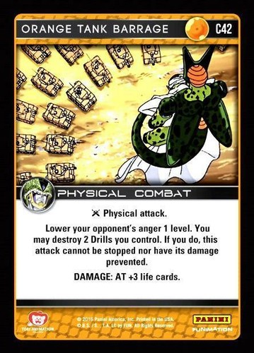 DBZ Dragon Ball Z TCG Panini Perfection C42 Orange Tank Barrage - 第 1/1 張圖片