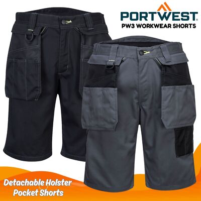 Portwest PW3 Holster Taschen Arbeitsshorts Herren Cargo Kampfshorts robust PW345