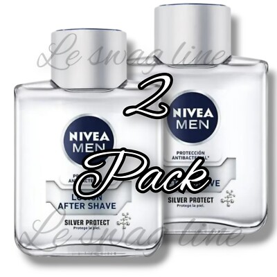 2 PACK NIVEA AFTER SHAVE SILVER PROTECT ANTIBACTERIAL 100 mL E. Work Back School