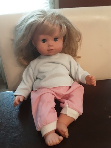 Gotz Germany Baby Doll 15” Blond Hair Sleeping Blue Eyes - Picture 6 of 12
