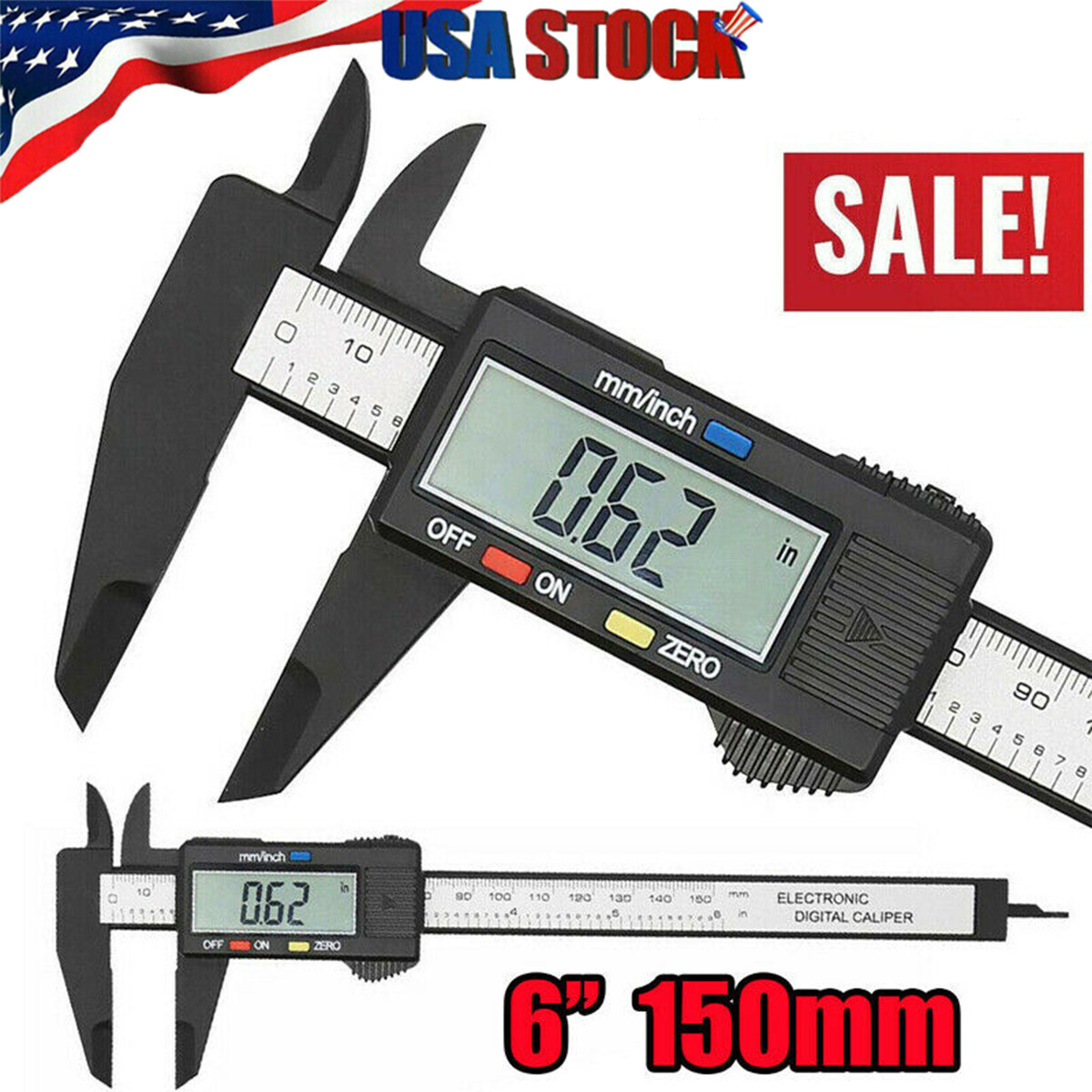 6" Micrometer Digital Measuring Tool Caliper Vernier Gauge Metric 150mm 6inch eBay