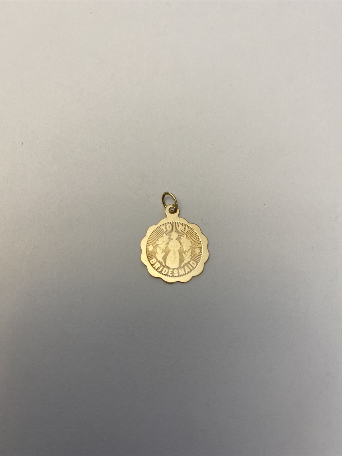 solid 14k gold bridesmaid charm - image 1