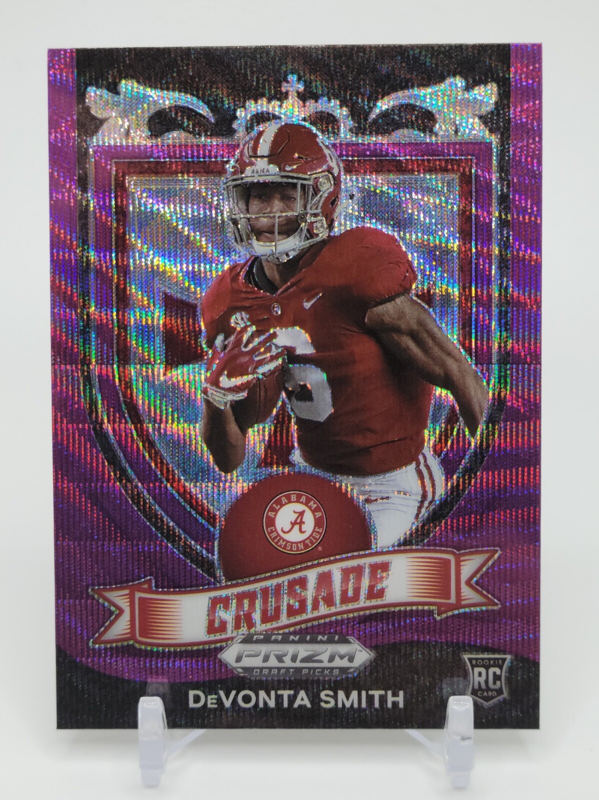 2021 Panini Prizm Draft Picks Crusade Purple Wave Prizm DeVonta Smith 165 RC