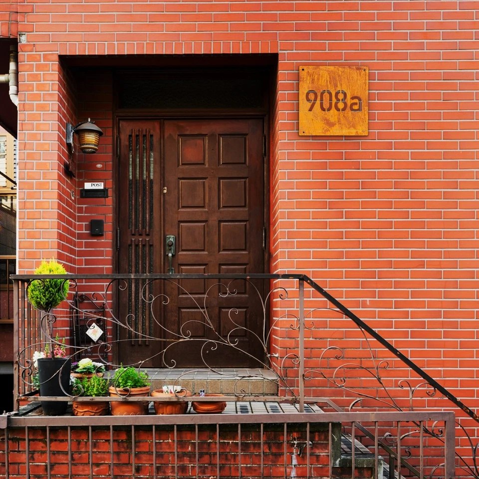 NUMÉRO DE MAISON 25 X 25 PLAQUE D'IMMATRICULATION DE MAISON ROUILLE CORTEN PL... - Photo 2/4