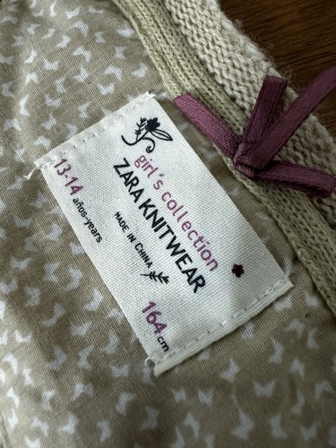 Zara Girls Collection Knit Cardigan Sweater Button Up Youth Size 13-14 Classic - Picture 5 of 10