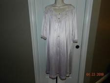 Vintage JC Penny Robe Dressing Gown Lace Lavender M Set