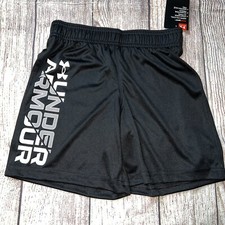 Under Armour Little Boys Black Athletic Shorts NEW