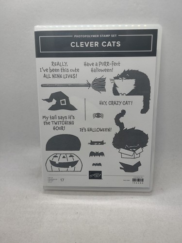 CLEVER CATS Stamp Set Stampin Up Kitty Halloween Crazy Cat Broom Nine Lives - Picture 17 of 23