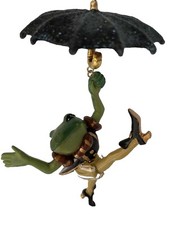 Katherine  s Collection  Dancing In The Rain  froggie under umbrella ornament